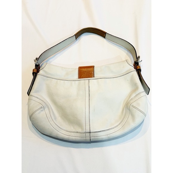 Coach Y2K White Brown Classic Medium Soho Flap Leather Shoulder Bag 9248 China - Picture 2 of 10